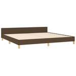 vidaXL Cadre de lit avec tête de lit Marron foncé 200x200 cm Tissu