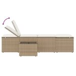 vidaXL Chaises longues lot de 2 avec table beige résine tressée
