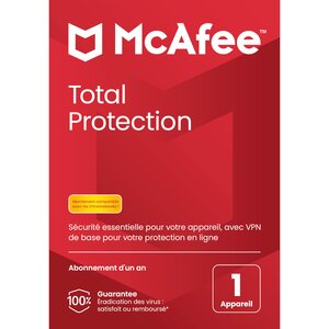 Mcafee total protection - licence 1 an - 1 poste - a télécharger