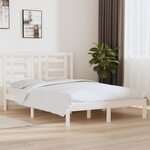 vidaXL Cadre de lit Blanc Bois de pin massif 140x190 cm