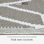 Tapis extérieur terrasse réversible - Tapis de jardin imperméable et résistant UV - Géométrique - Gris - 120x180 cm - HOMESCAPES