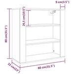 vidaXL Armoire murale Sonoma gris 80x33x80 cm Bois d'ingénierie