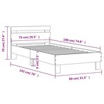vidaXL Cadre de lit avec tête de lit blanc 75x190 cm bois d'ingénierie