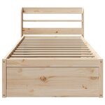 vidaXL Cadre de lit avec tête de lit 90x200 cm bois de pin massif