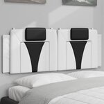vidaXL Coussin de tête de lit blanc et noir 140 cm similicuir