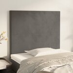 vidaXL Têtes de lit 2 Pièces Gris foncé 90x5x78/88 cm Velours