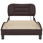 vidaXL Cadre de lit avec lumières LED marron foncé 90x200 cm tissu
