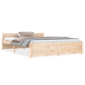 vidaXL Cadre de lit Bois massif 140x190 cm