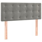 vidaXL Tête de lit Gris clair 90x5x78/88 cm Velours