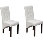 vidaXL Chaises à manger lot de 2 blanc similicuir