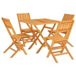 vidaXL Ensemble à manger de jardin 5 Pièces Bois de teck massif