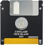 Pièce de monnaie en Argent 2 Dollars g 62.2 (2 oz) Millésime 2024 TechStalgic FLOPPY DISK