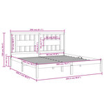 vidaXL Cadre de lit Bois de pin massif 200x200 cm