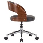vidaXL Chaise pivotante à dîner Noir Bois courbé et similicuir