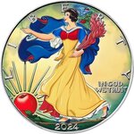 Pièce de monnaie en Argent 1 Dollar g 31.1 (1 oz) Millésime 2024 Liberty Tales SNOW WHITE