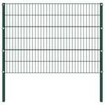 vidaXL Panneau de clôture avec poteaux Fer 8 5 x 1 2 m Vert