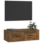 vidaXL Armoire TV suspendue Chêne fumé 80x36x25 cm Bois d'ingénierie