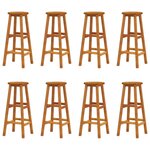 vidaXL Tabourets de bar lot de 8 bois massif d'acacia