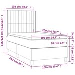 vidaXL Sommier à lattes de lit avec matelas Gris clair 100x200cm Tissu