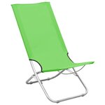 vidaXL Chaises de plage pliables 2 Pièces Vert Tissu