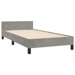 vidaXL Cadre de lit avec tête de lit Gris clair 90x200 cm Velours
