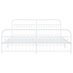 vidaXL Cadre de lit métal avec tête de lit/pied de lit blanc 193x203cm
