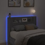 vidaXL Armoire tête de lit avec LED sonoma gris 140x16 5x103 5 cm