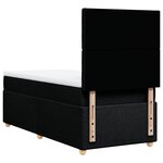 vidaXL Sommier à lattes de lit avec matelas Noir 90x190 cm Tissu