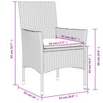 vidaXL Ensemble à manger de jardin et coussins 11Pièces beige rotin verre