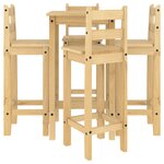 vidaXL Ensemble de bar 5 Pièces Bois de pin massif