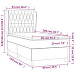 vidaXL Sommier à lattes de lit avec matelas Noir 90x200 cm Velours