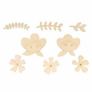 Set 27 Silhouettes Fleurs - Bois