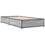 vidaXL Cadre de lit sonoma gris 90x200 cm bois d'ingénierie et métal