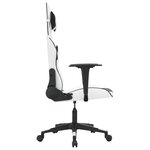 vidaXL Chaise de jeu de massage Blanc et noir Similicuir