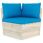 vidaXL Salon de jardin palette 6 Pièces avec coussins bois d'épicéa