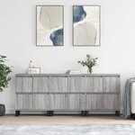 vidaXL Buffets 3 Pièces Sonoma gris Bois d'ingénierie