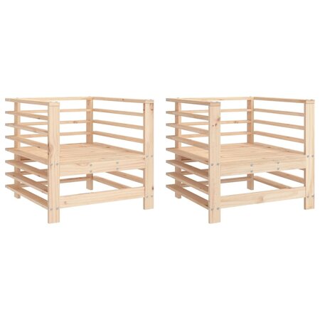 vidaXL Chaises de jardin lot de 2 bois massif de pin