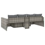 vidaXL Salon de jardin 2 Pièces avec coussins Gris Résine tressée