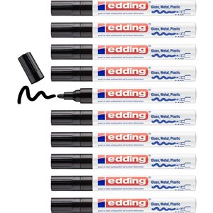 Marqueur Peinture Brillante 750 Pointe Ronde Noir 2-4 mm x 10 EDDING