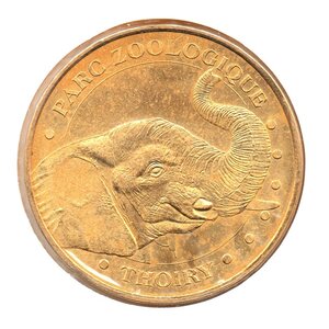 Mini médaille monnaie de paris 2009 - parc zoologique de thoiry (éléphant)