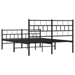vidaXL Cadre de lit métal avec tête de lit/pied de lit noir 140x190 cm