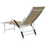 vidaXL Chaise longue Textilène et aluminium Crème