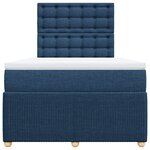 vidaXL Sommier à lattes de lit avec matelas Bleu 120x200 cm Tissu