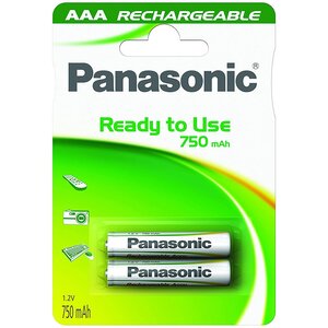 1x2 Panasonic NiMH Micro AAA 750 mAh Ready to use PANASONIC