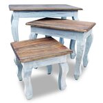 vidaXL Ensemble de tables gigognes 3 Pièces bois d'acajou massif