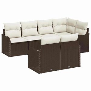 vidaXL Ensemble de canapé de jardin Marron polyrotin