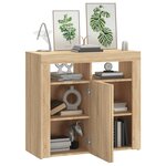 vidaXL Buffet avec lumières LED chêne sonoma 80x35x75 cm