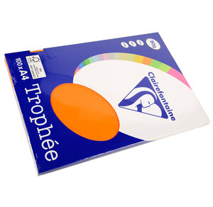 Ramette 100 Feuilles Papier 80g A4 210x297 mm Certifié FSC orange vif TROPHÉE