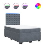 vidaXL Sommier à lattes de lit et matelas Gris foncé 120x200cm Velours