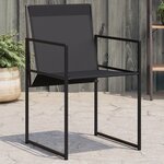 vidaXL Chaises de jardin 4 Pièces noir acier et textilène